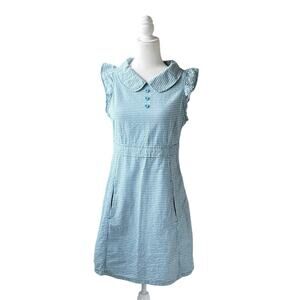 Tulle Blue Gingham Peter Pan Collar Shift Dress Medium